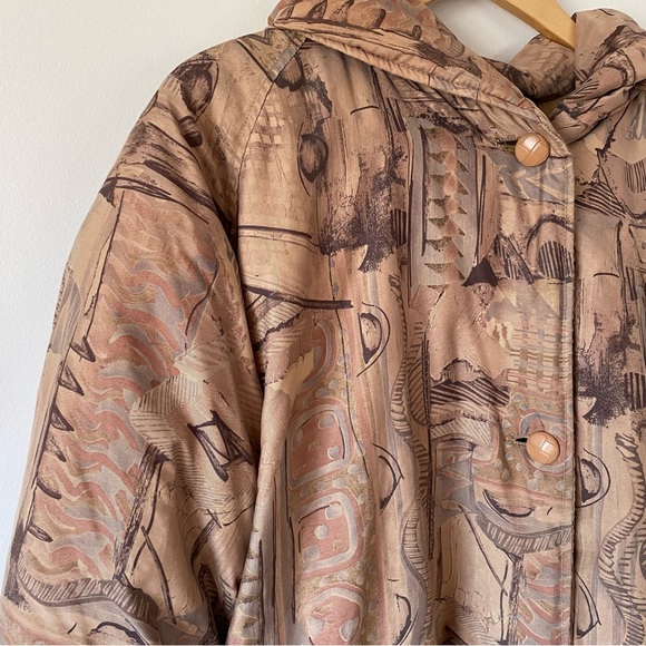 Vintage Eatons Neutral Patterned Puff Jacket - Picture 3 of 10